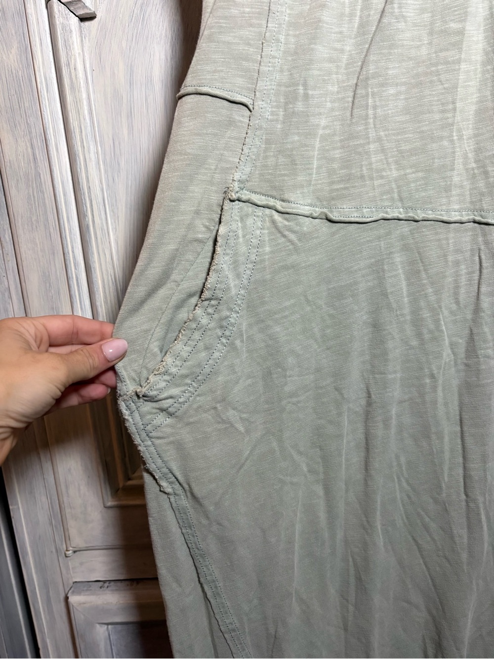 Anthropologie Daily Practice Green Lightweight Jumpsuit Relaxed Everyday Boho - Picture 4 of 8
